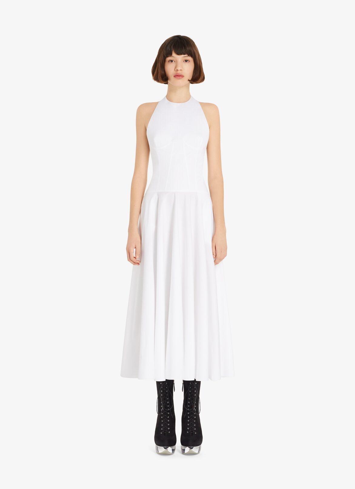 Robe d’été longue en popeline japonaise ALAÏA ROBE D’ÉTÉ LONGUE EN POPELINE JAPONAISE BLANC